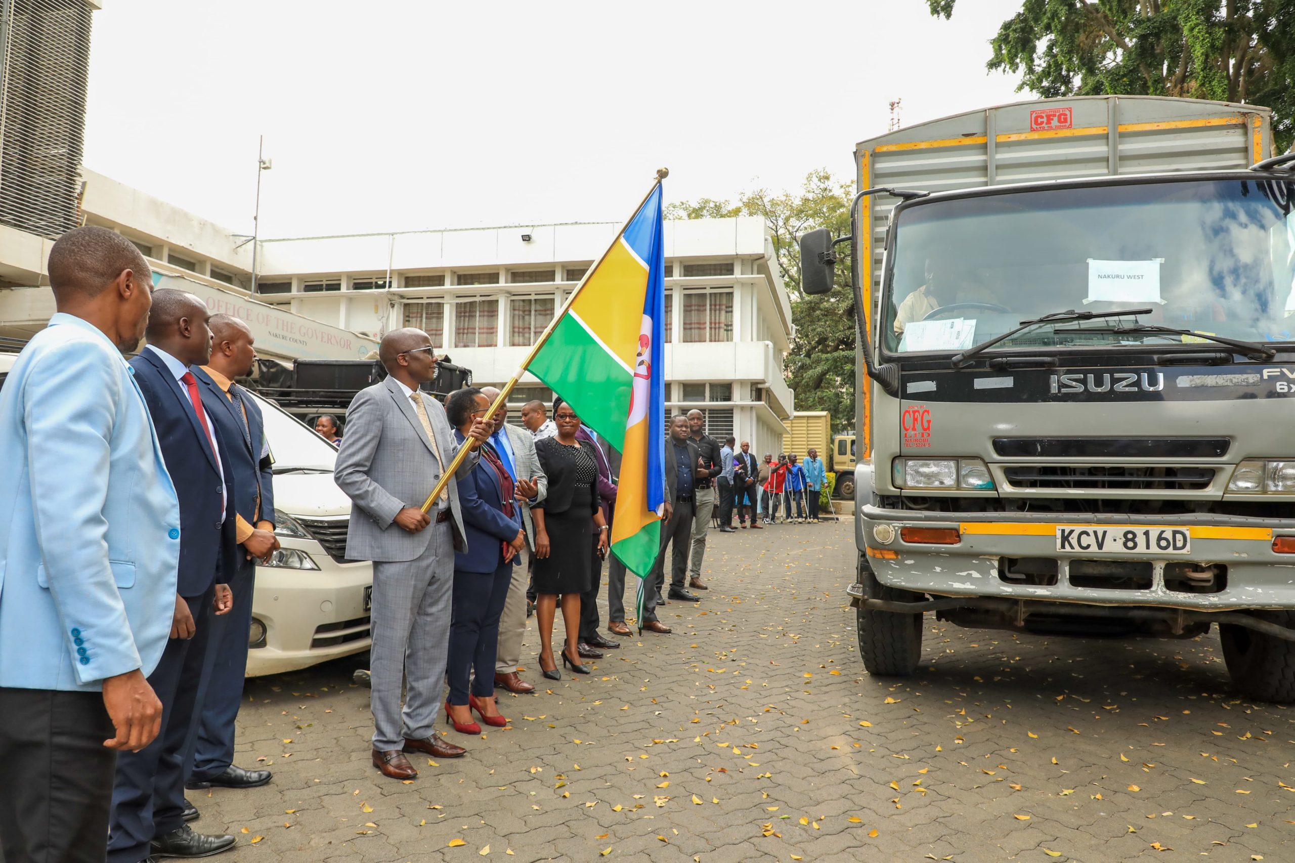 DG David Kones flagging off drugs to hospitals
