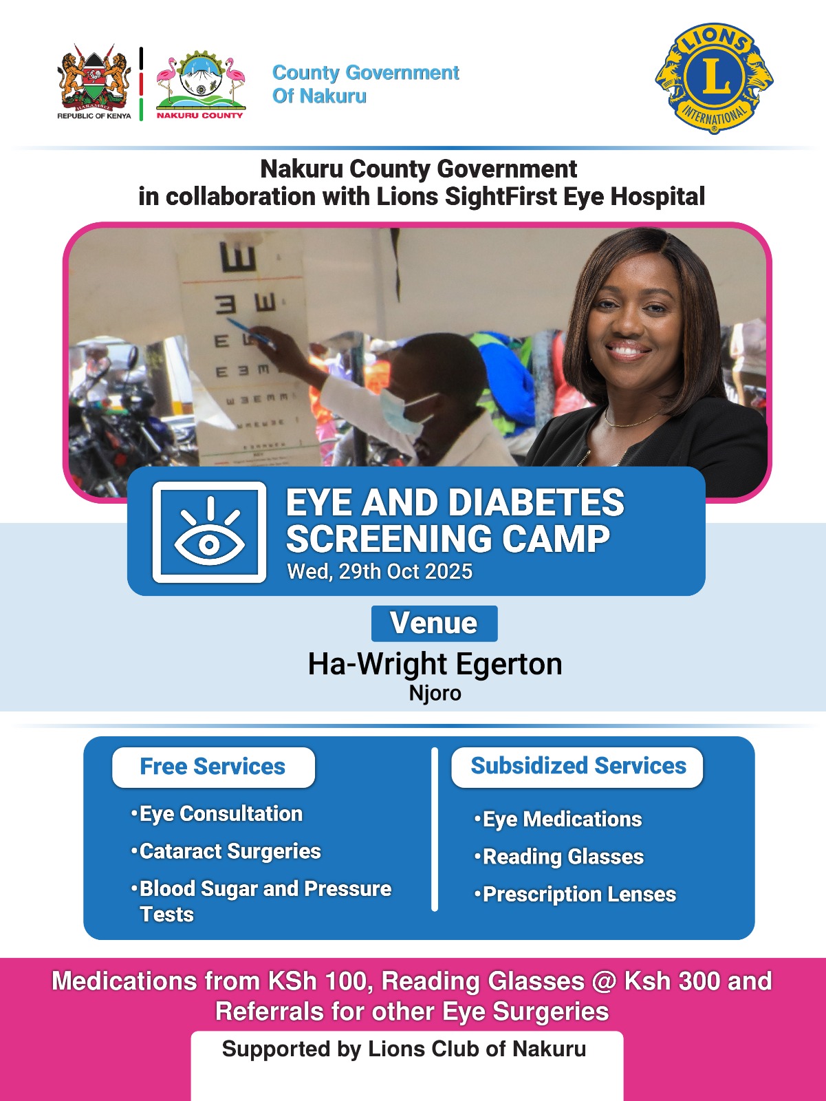 Eye screening Ha-wright Njoro